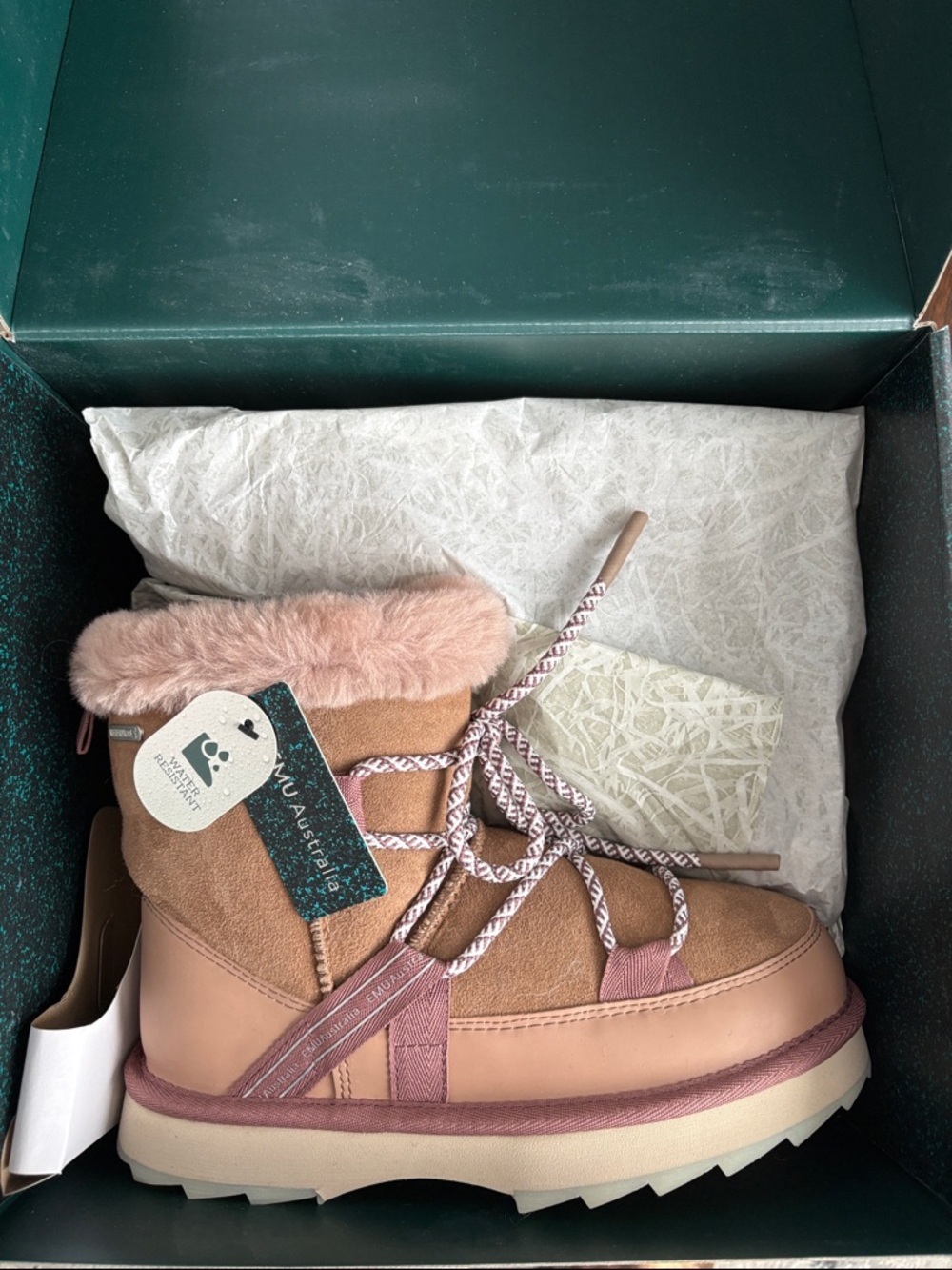 Suede Sheepeskin EMU Australia Anthropologie NWT Blurred Micro  Camel Boot8 (38) - Picture 14 of 16